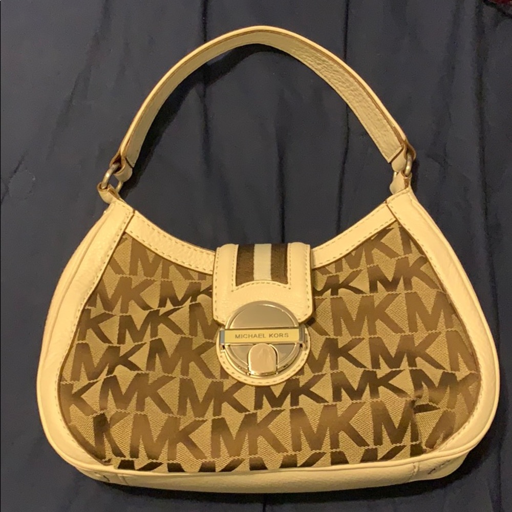 White and logo Michael Kors hobo